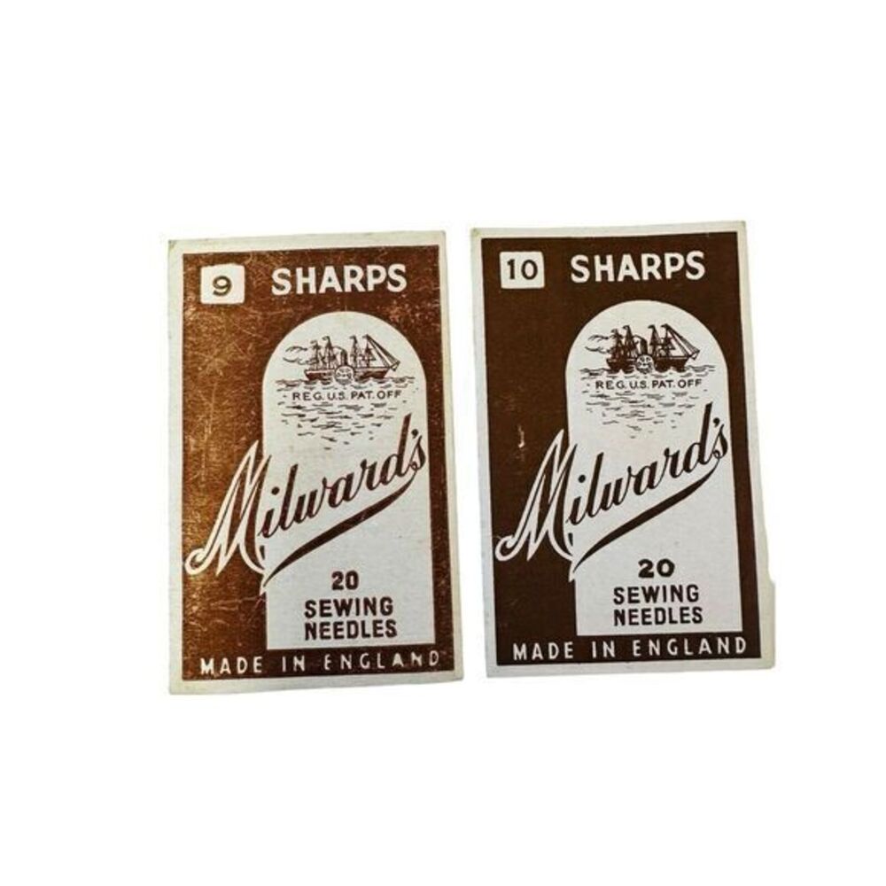 Milwards Sewing Needles Made in England Sharps‎  #9 & #10 Pre-owned